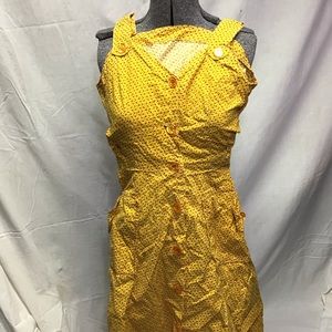 Vintage button down tank dress WITH POCKETS!